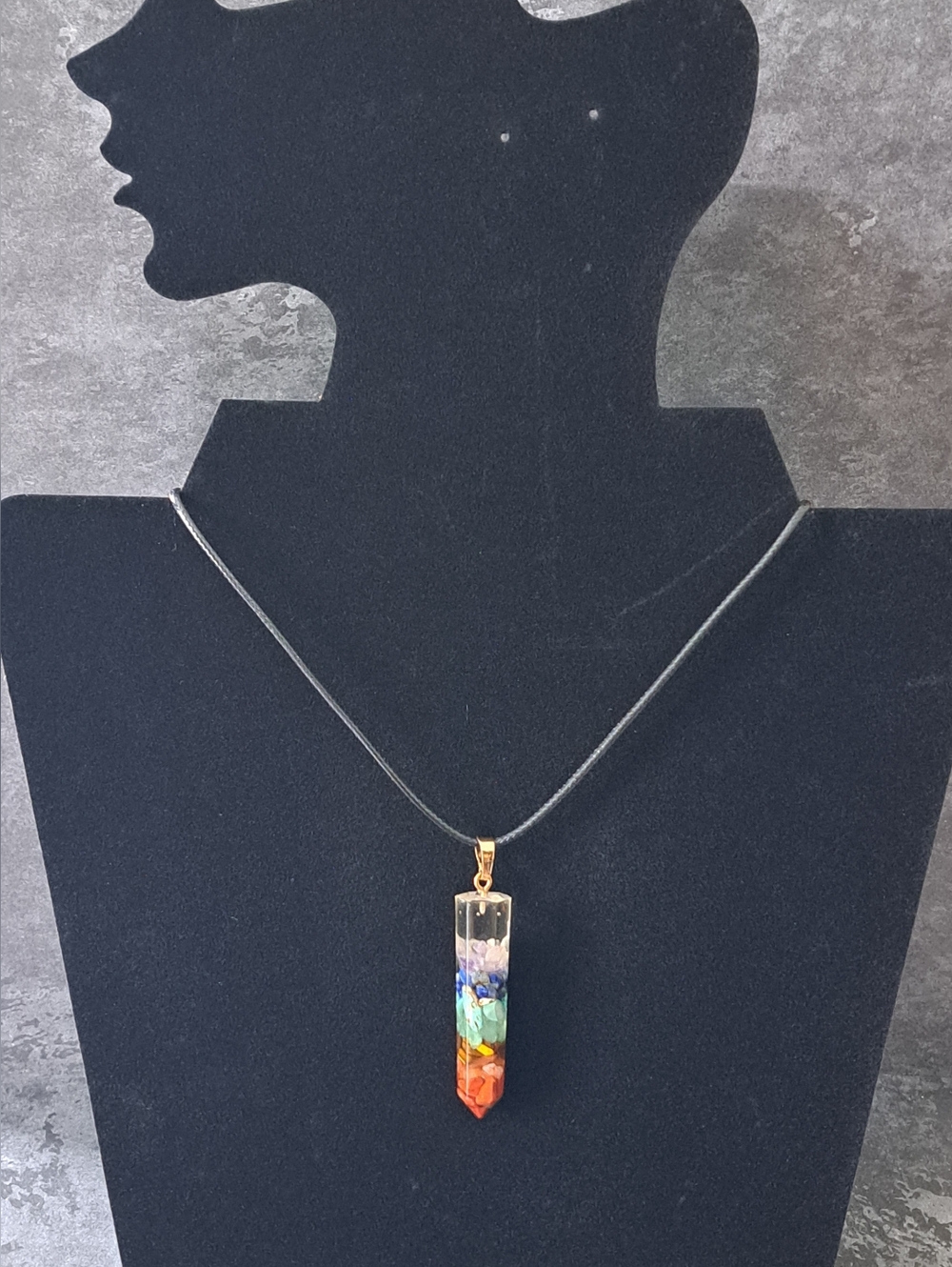 Gold-Tone Chakra Crystal Pendant Necklace